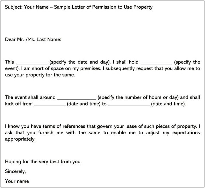 Letter Of Authorization Template For Real Estate