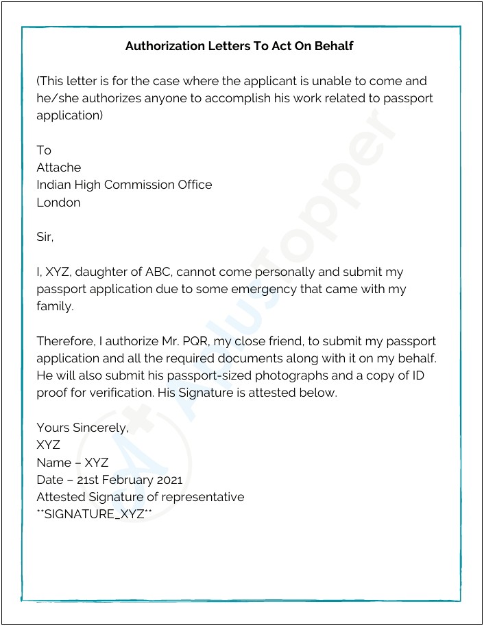 Letter Of Authorization Template Signing Authority