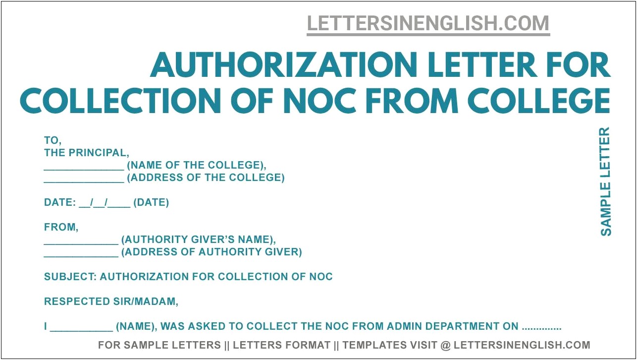 Letter Of Authorization Template To Sell A Car