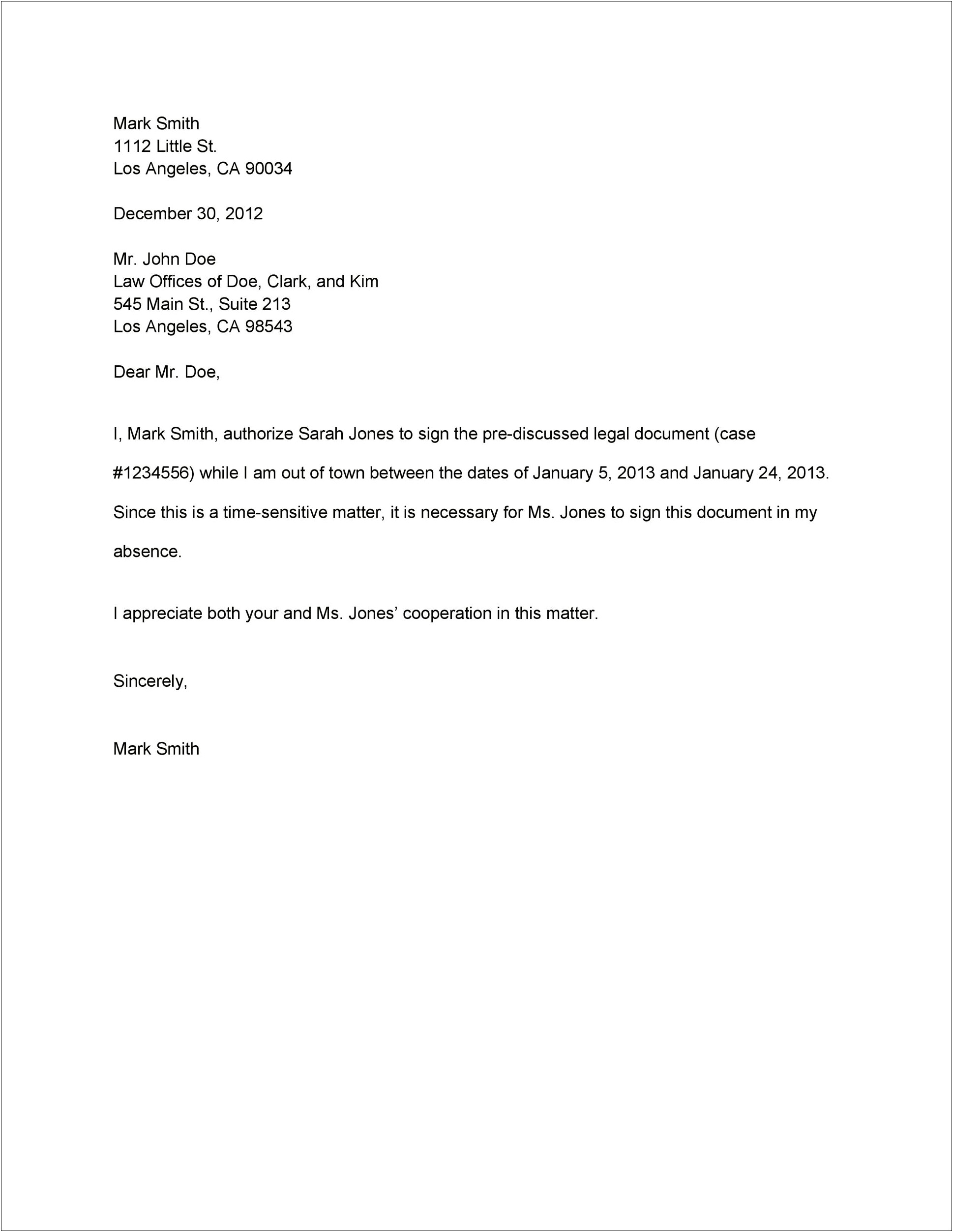 Letter Of Authorization To Sell Template