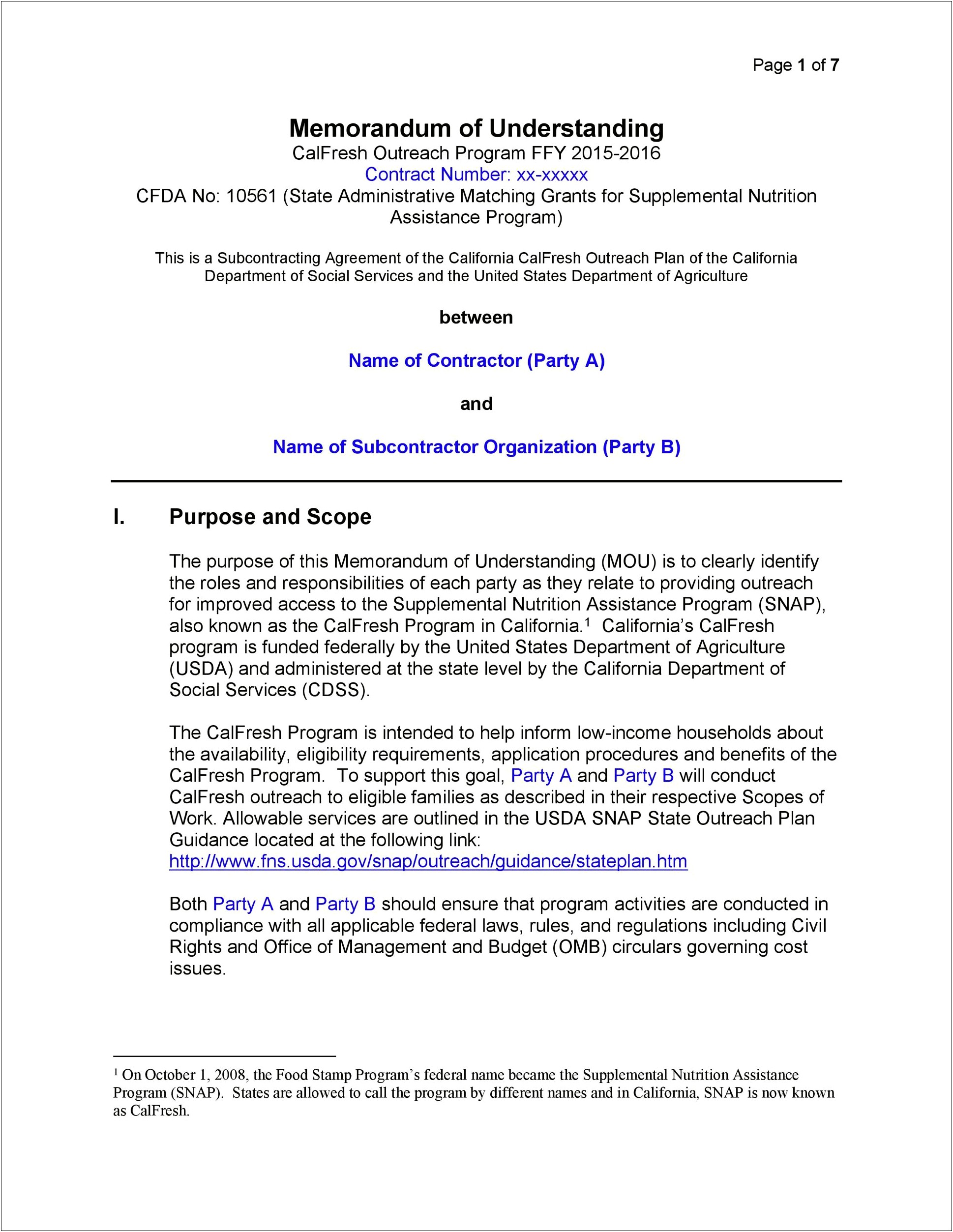 Letter Of Collaboration Template For Usda Grants