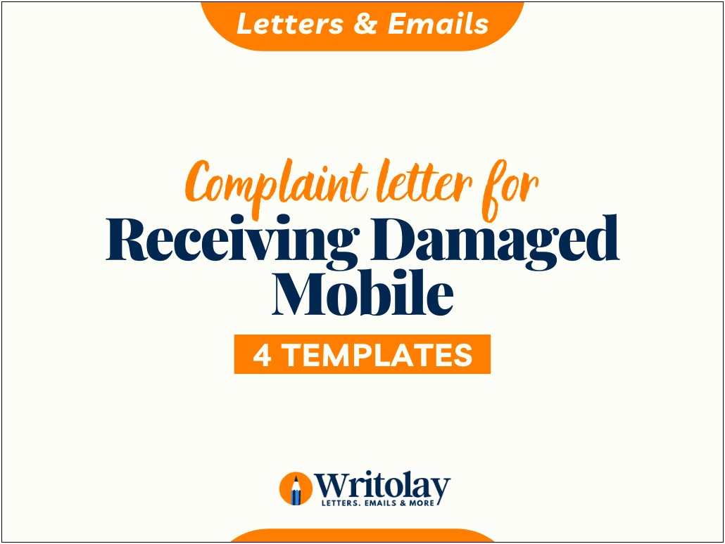 Letter Of Complaint Template To Mobile Phone Company