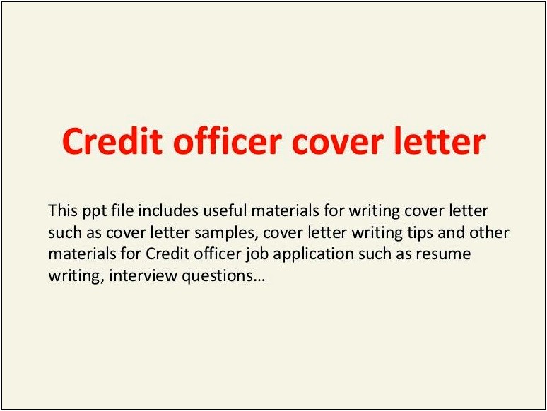 Letter Of Credit Cover Letter Template
