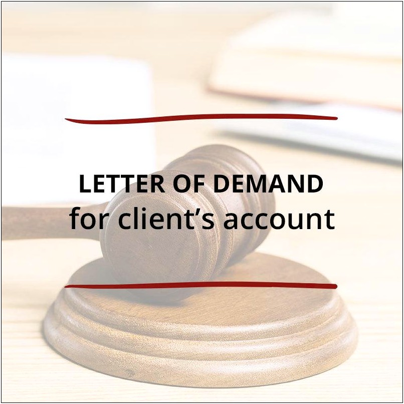 Letter Of Demand For Payment Template South Africa