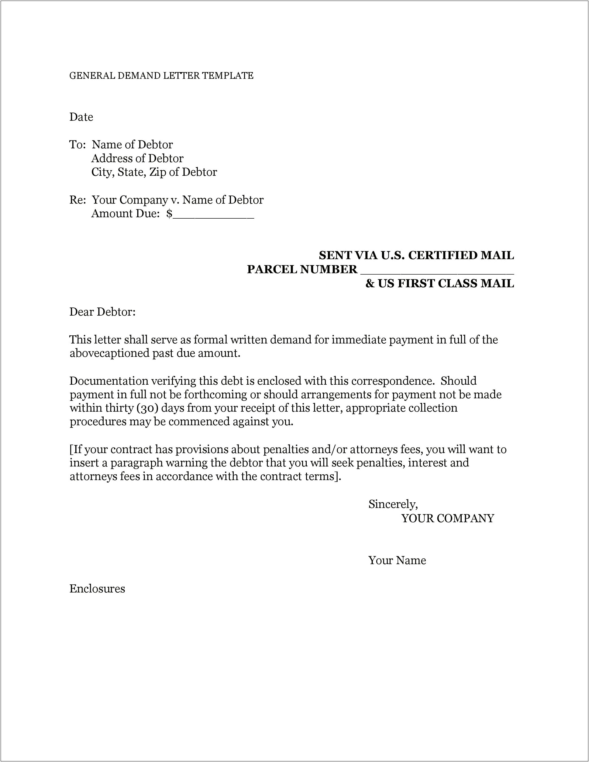 Letter Of Demand South Australia Template