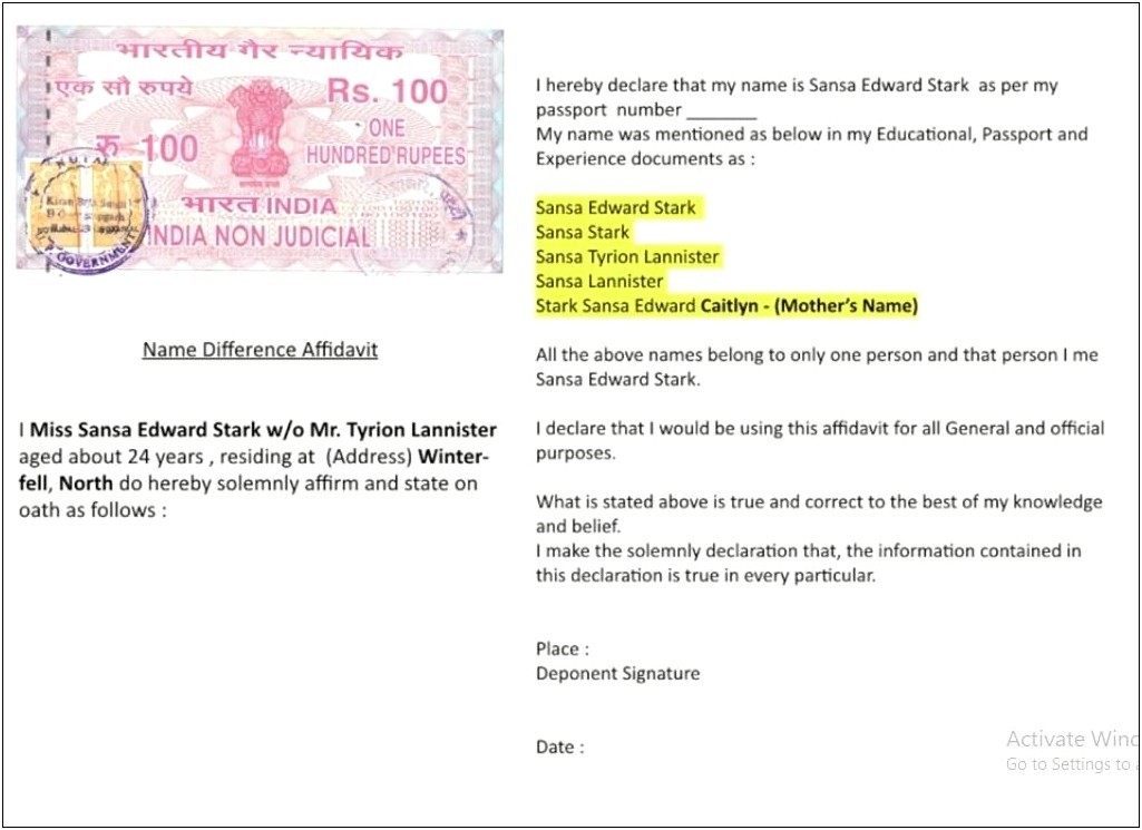 Letter Of Employment Template For Immigration