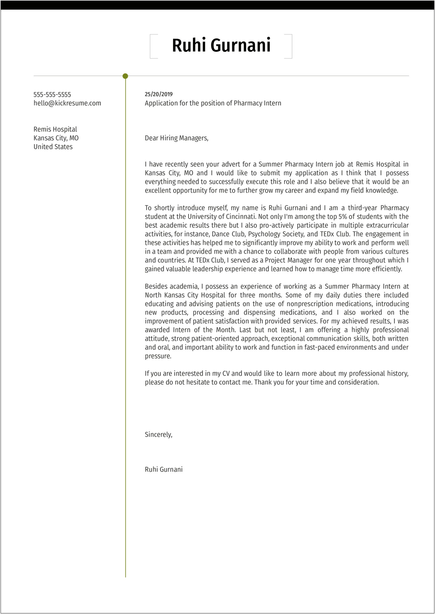 Letter Of Employment Template For Internship