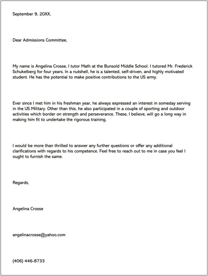 Letter Of Endorsement For Award Template