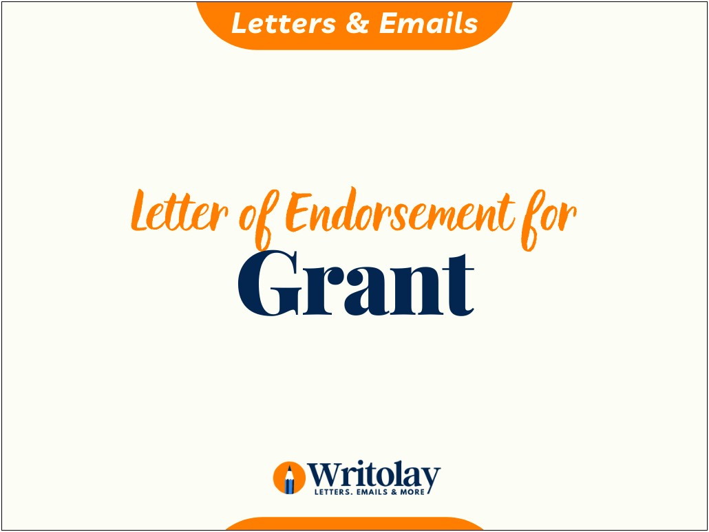 Letter Of Endorsement Template For Grant