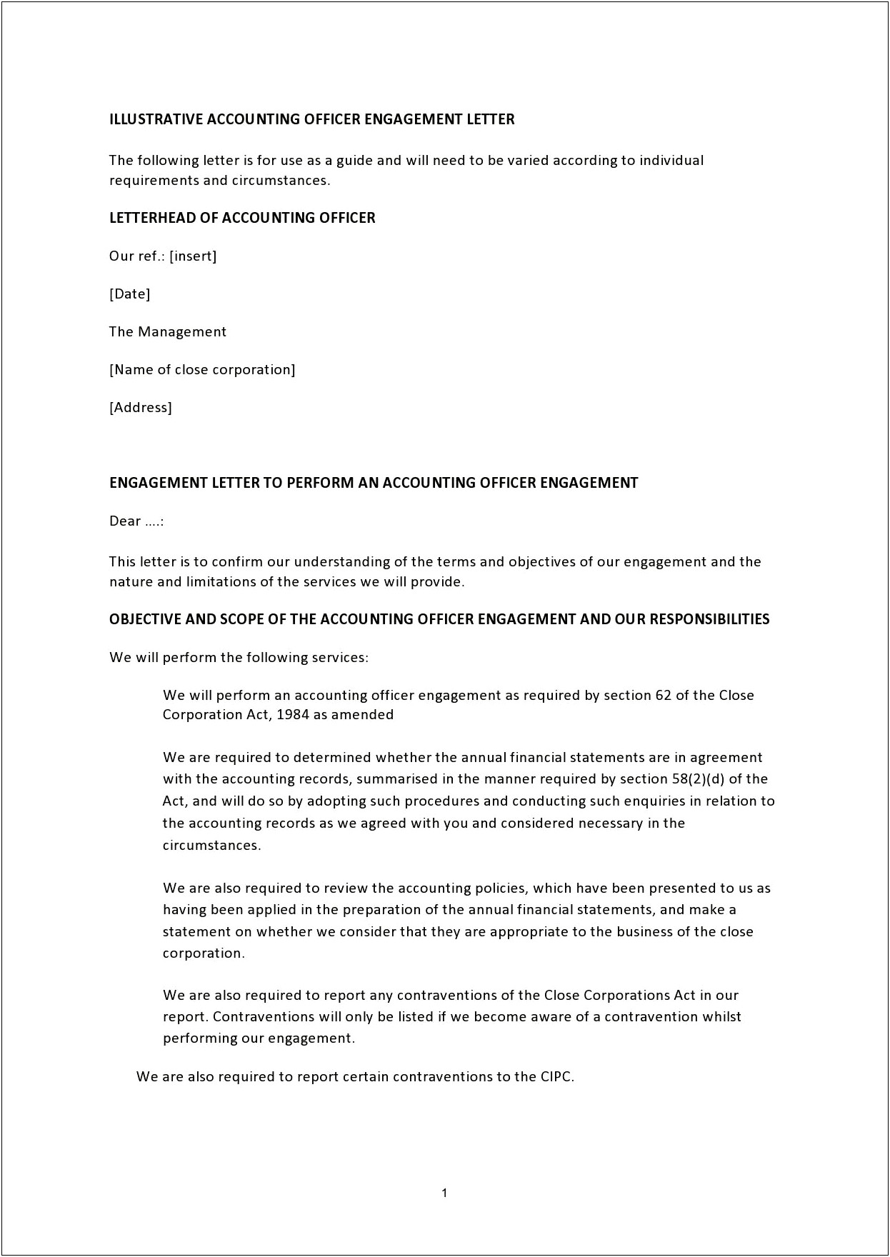 Letter Of Engagement Template Contractor Nz