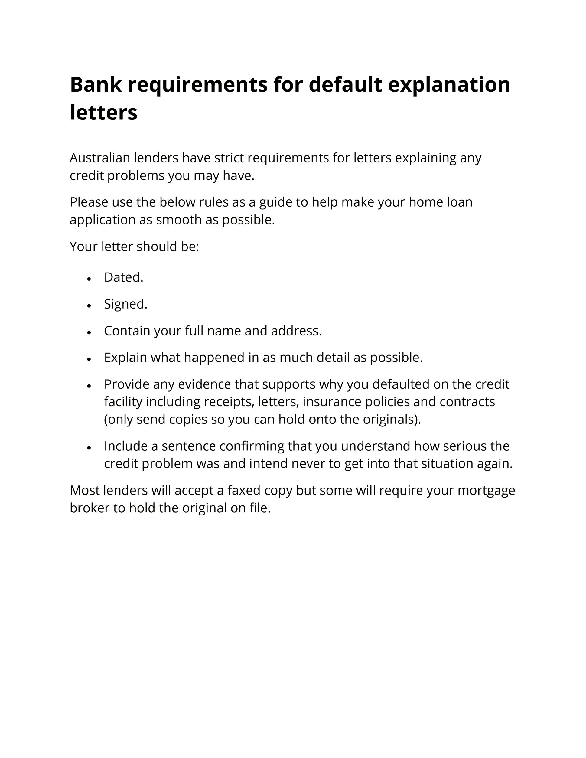 Letter Of Explanation For Credit Issues Template