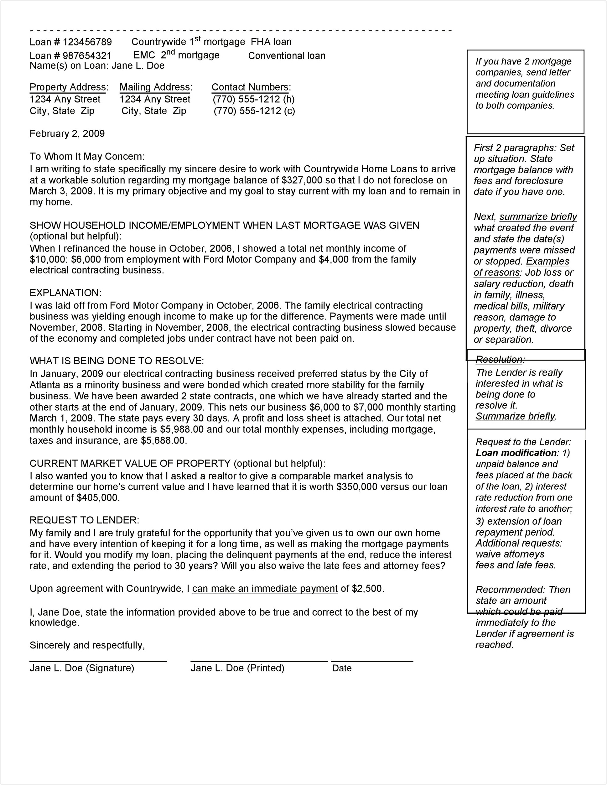 Letter Of Explanation Rocket Mortgage Template