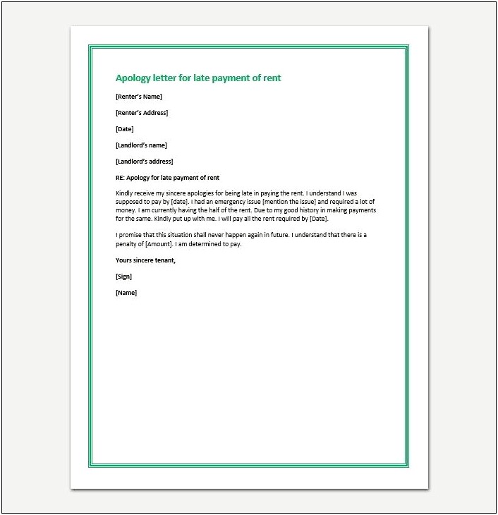 Letter Of Explanation Template Late Payment