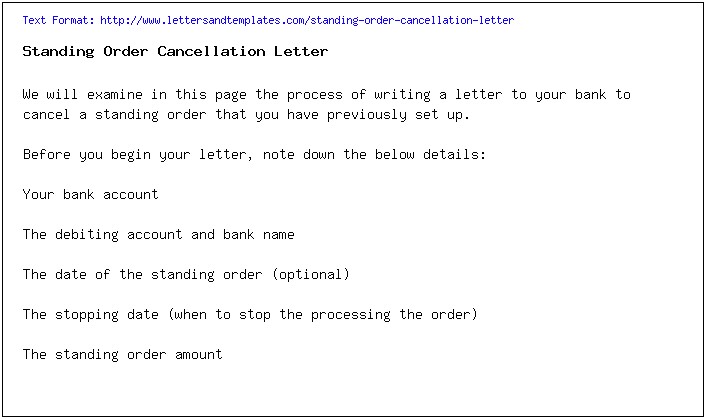 Letter Of Instruction To Bank Template