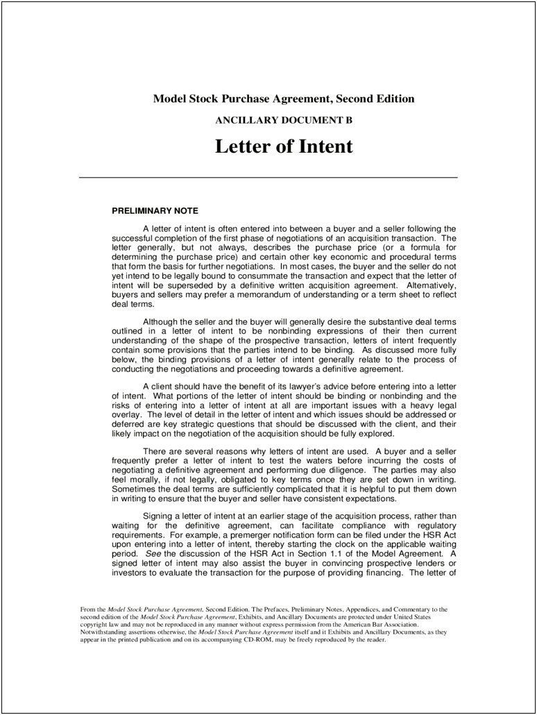 Letter Of Intend In Buying A Business Templates