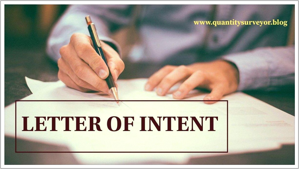 Letter Of Intent Construction Template Uk