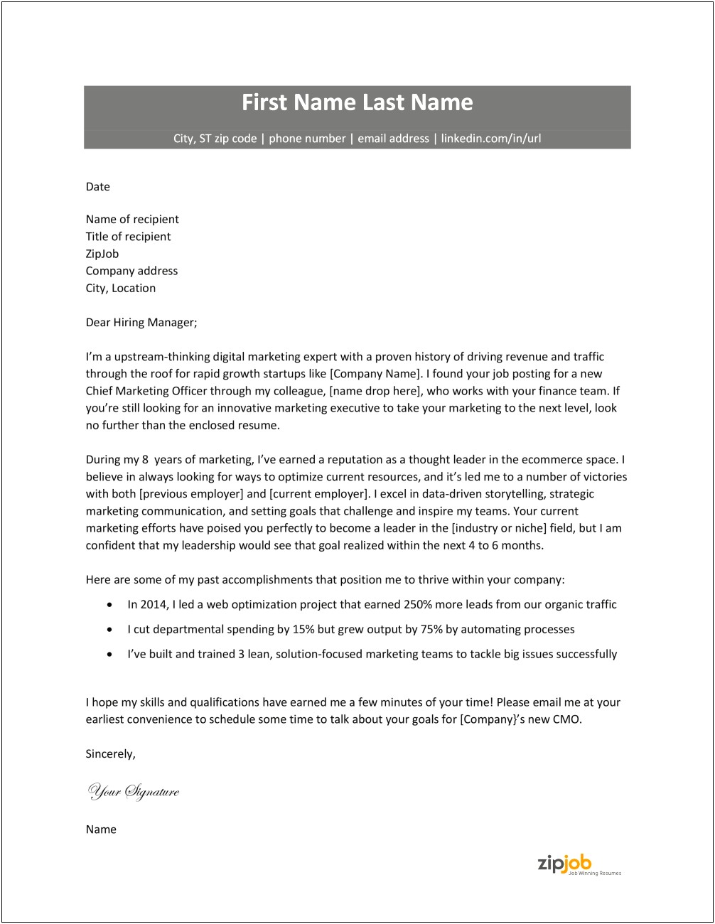 Letter Of Intent For A Leadership Position Template