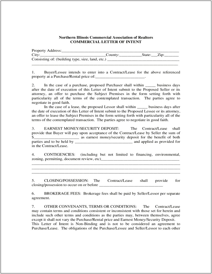 Letter Of Intent For Business Transaction Template