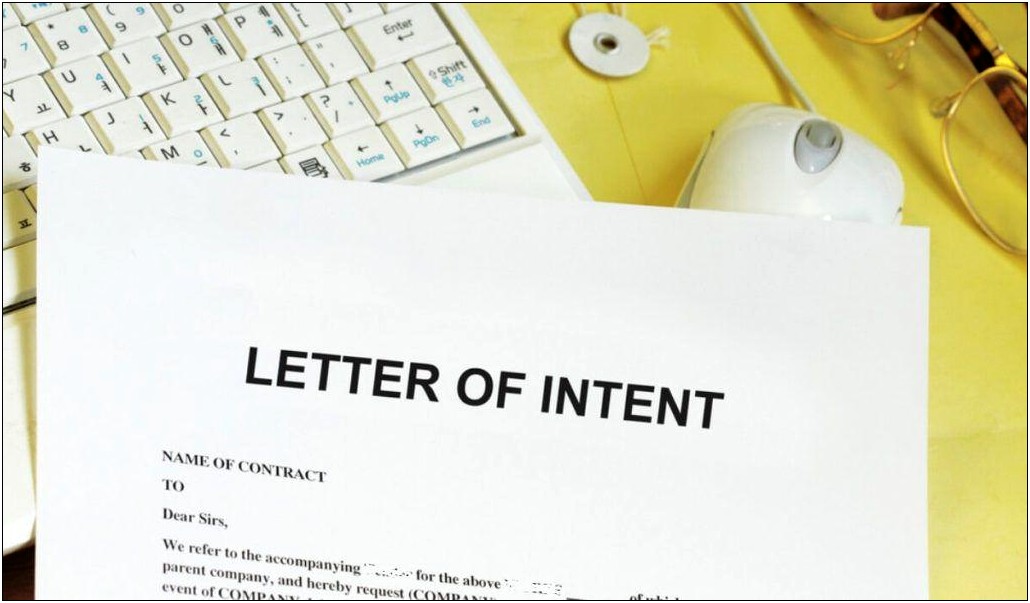 Letter Of Intent For University Template