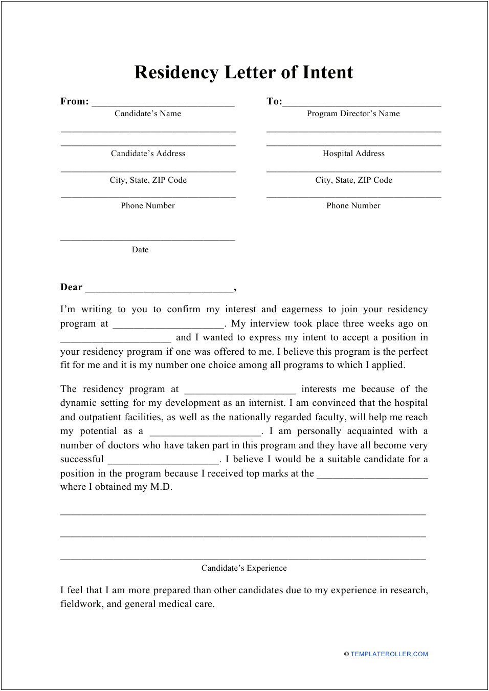 Letter Of Intent Sample School Template