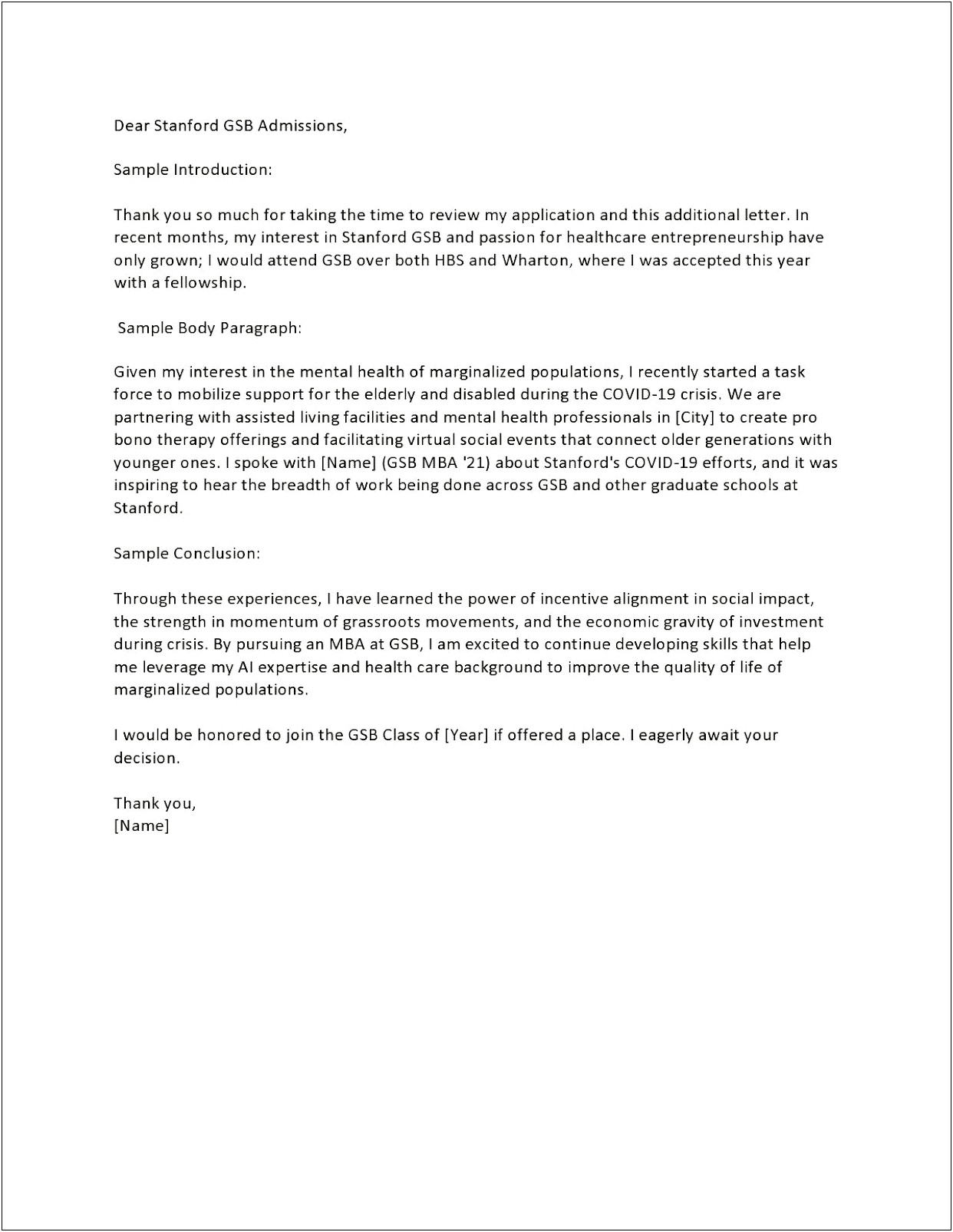 Letter Of Intent Template For School