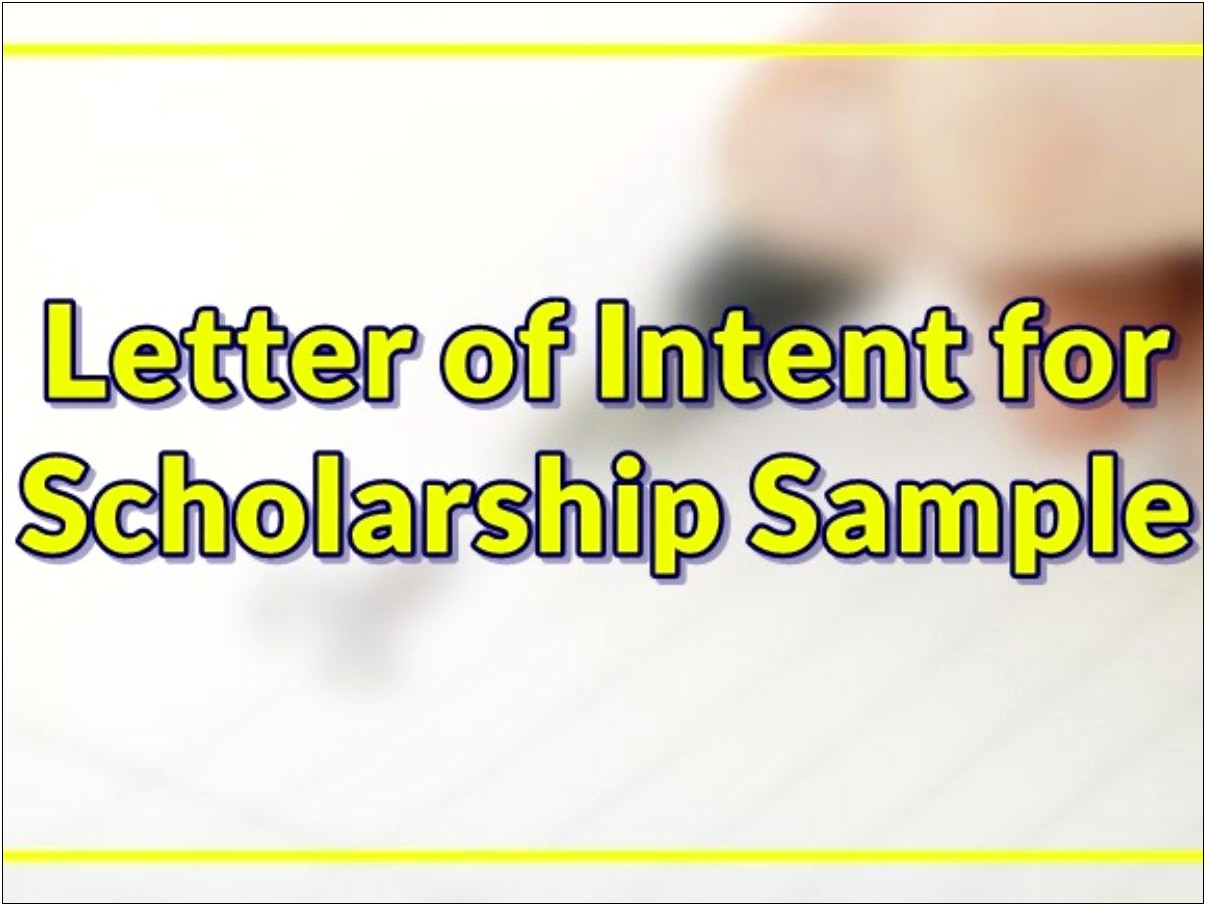 Letter Of Intent Template Pdf For College