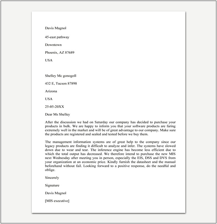 Letter Of Intent To Purchase Goods Template