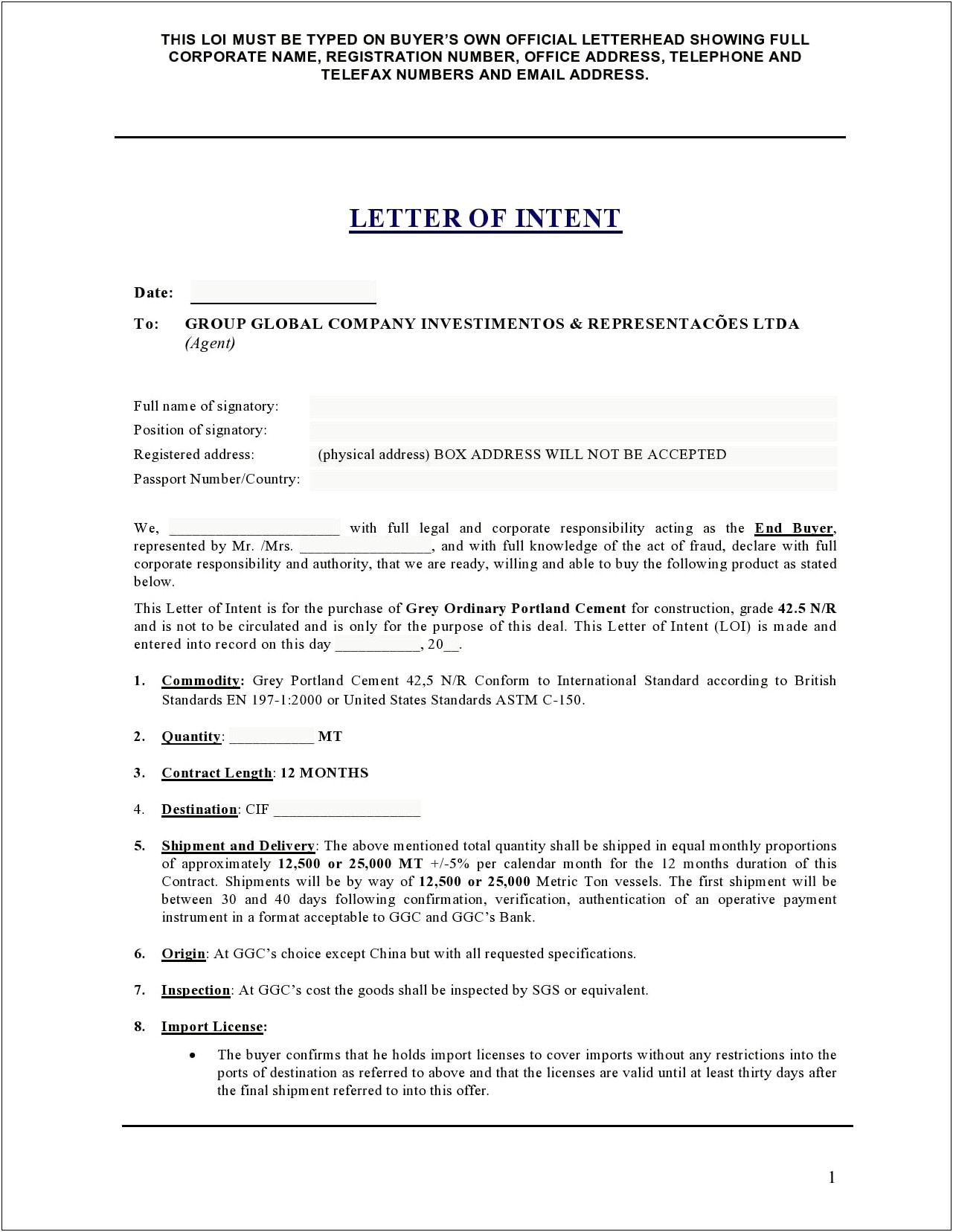 Letter Of Intent To Purchase Property Template Pdf