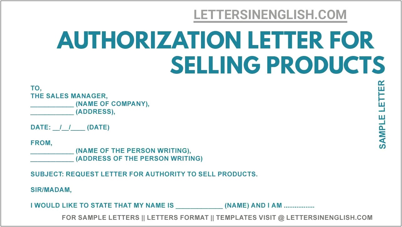 Letter Of Intent To Sell Product Template