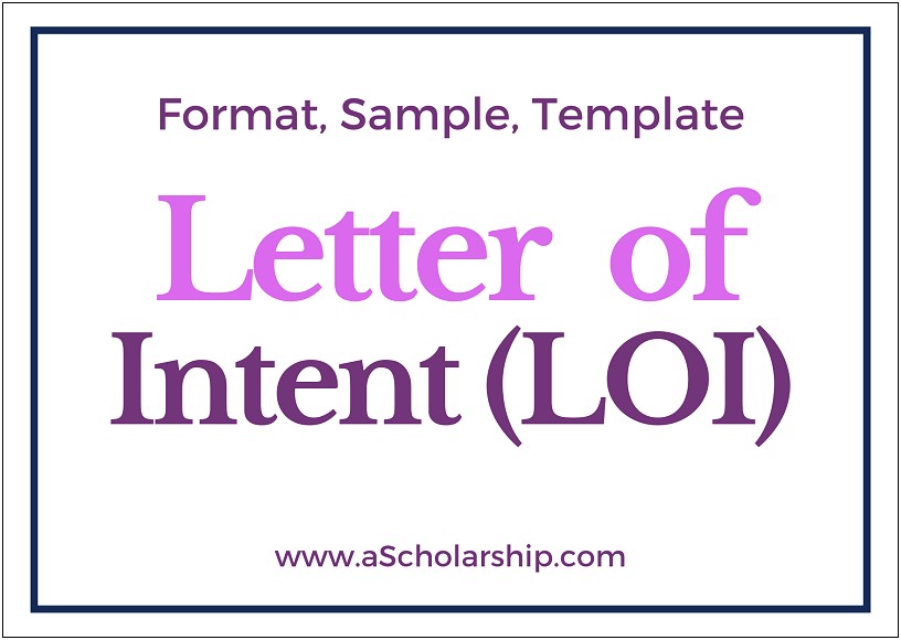 Letter Of Intent With No Degree Template