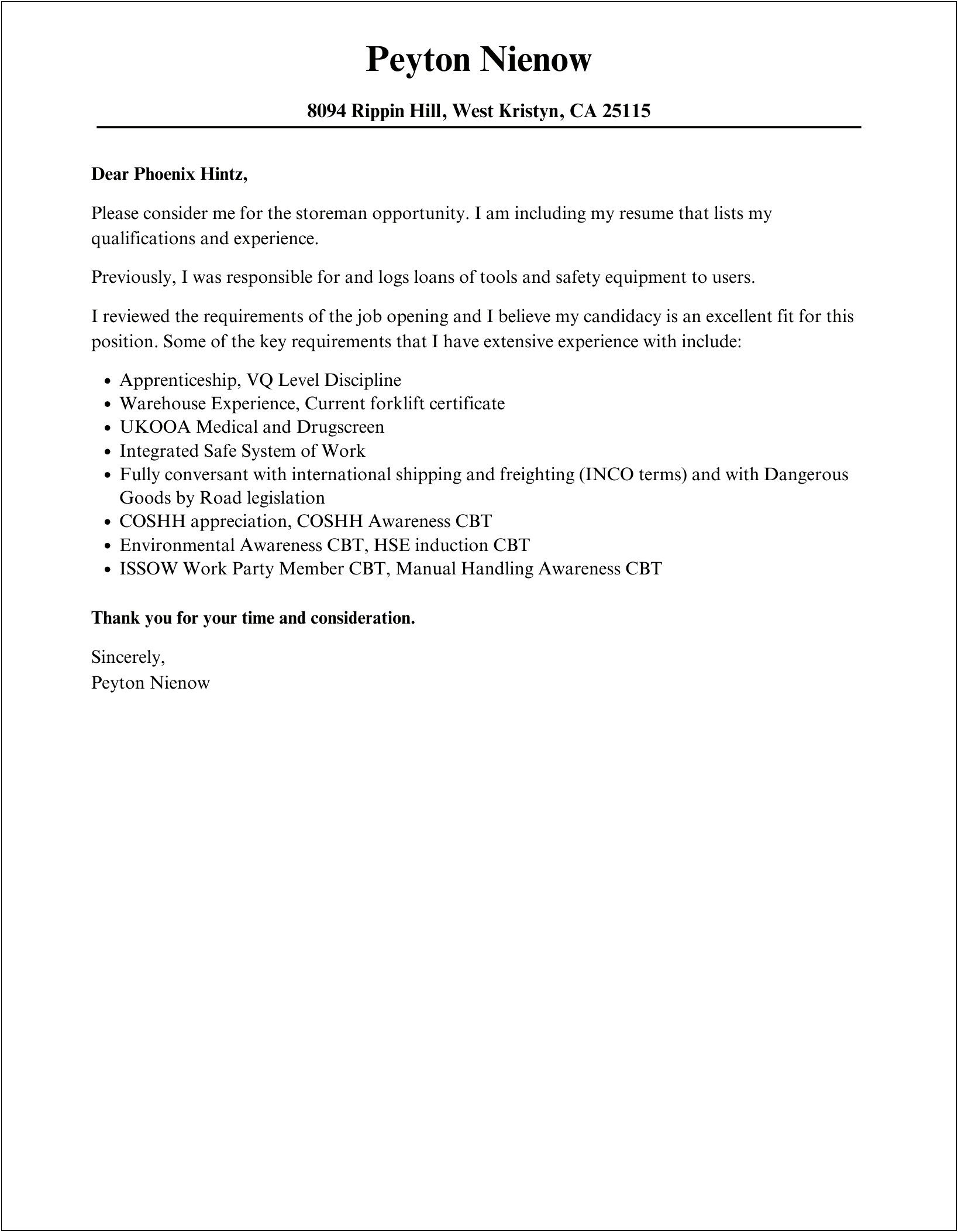 Letter Of Interest For Medicie Position Template