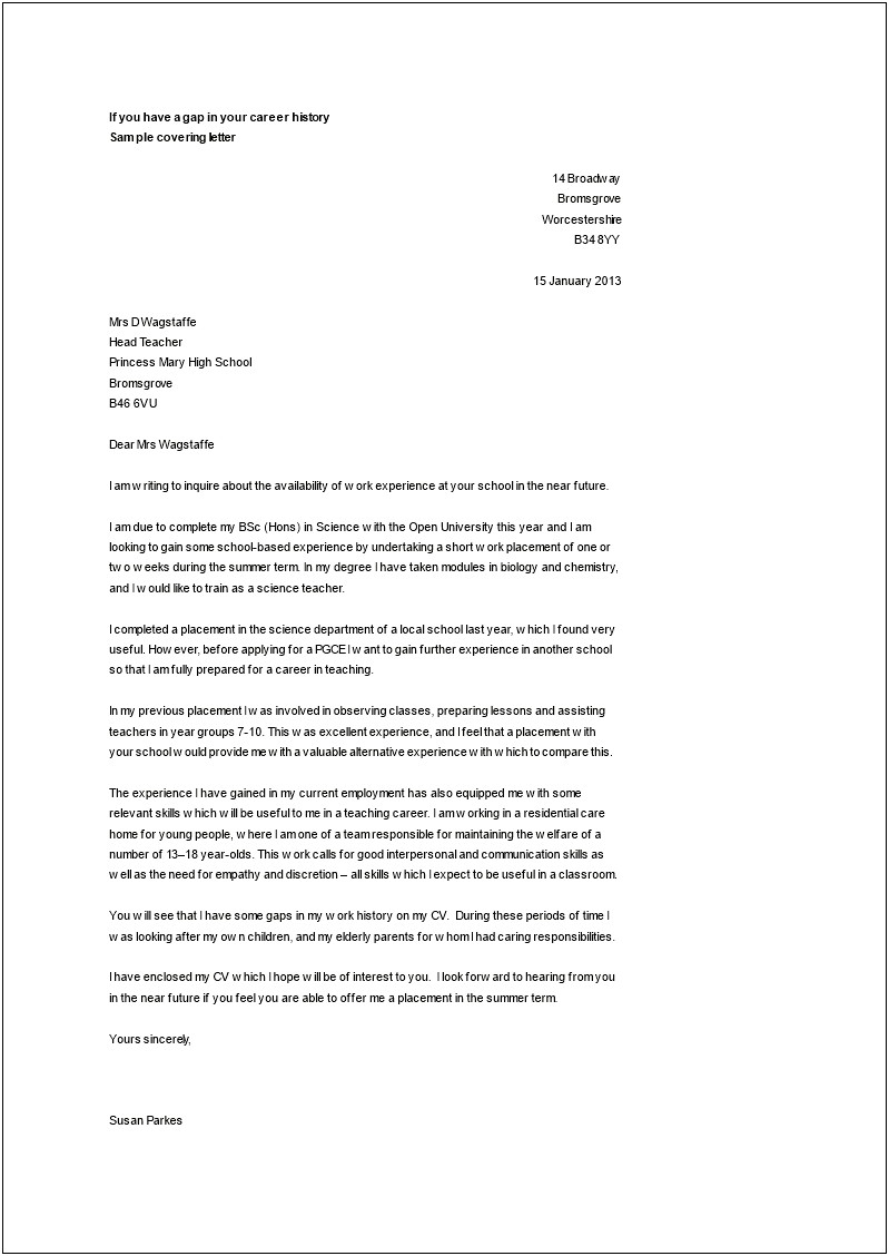 Letter Of Interest Sample Template Education Teacher