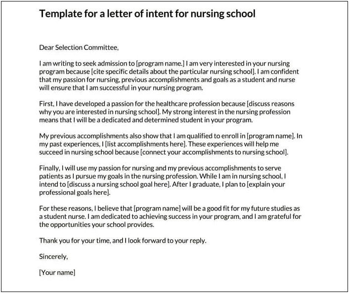 Letter Of Interest Template For School Program