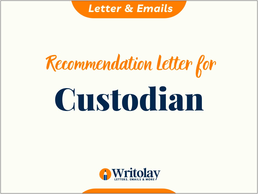 Letter Of Introduction For A Job Template Custodian