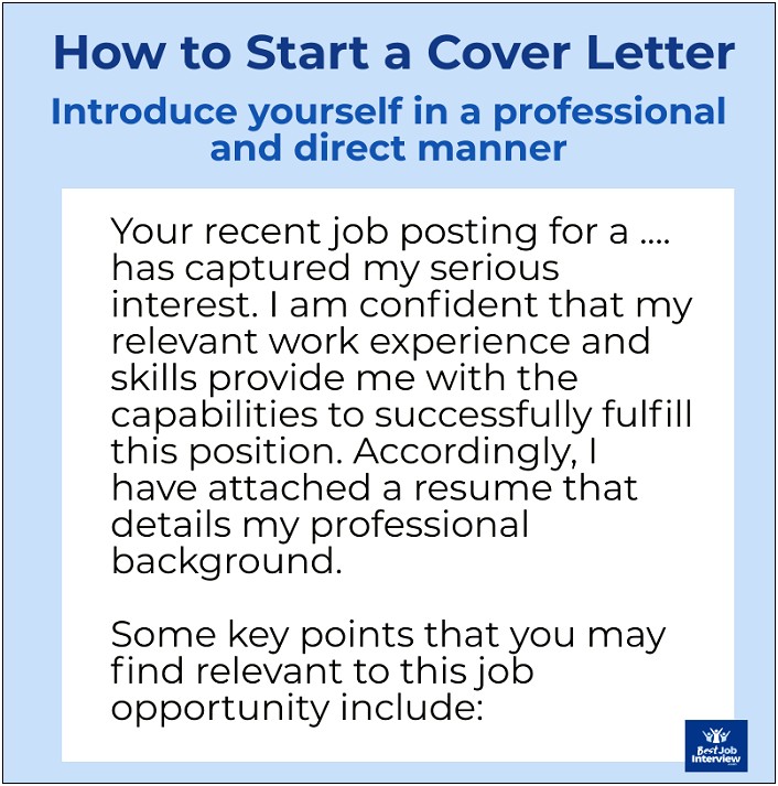 Letter Of Introduction Template For Job