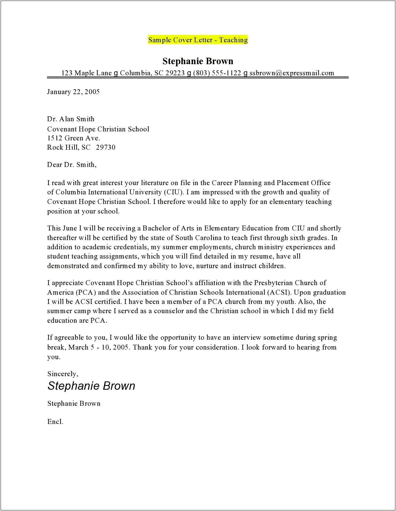 Letter Of Introduction Template For Teaching