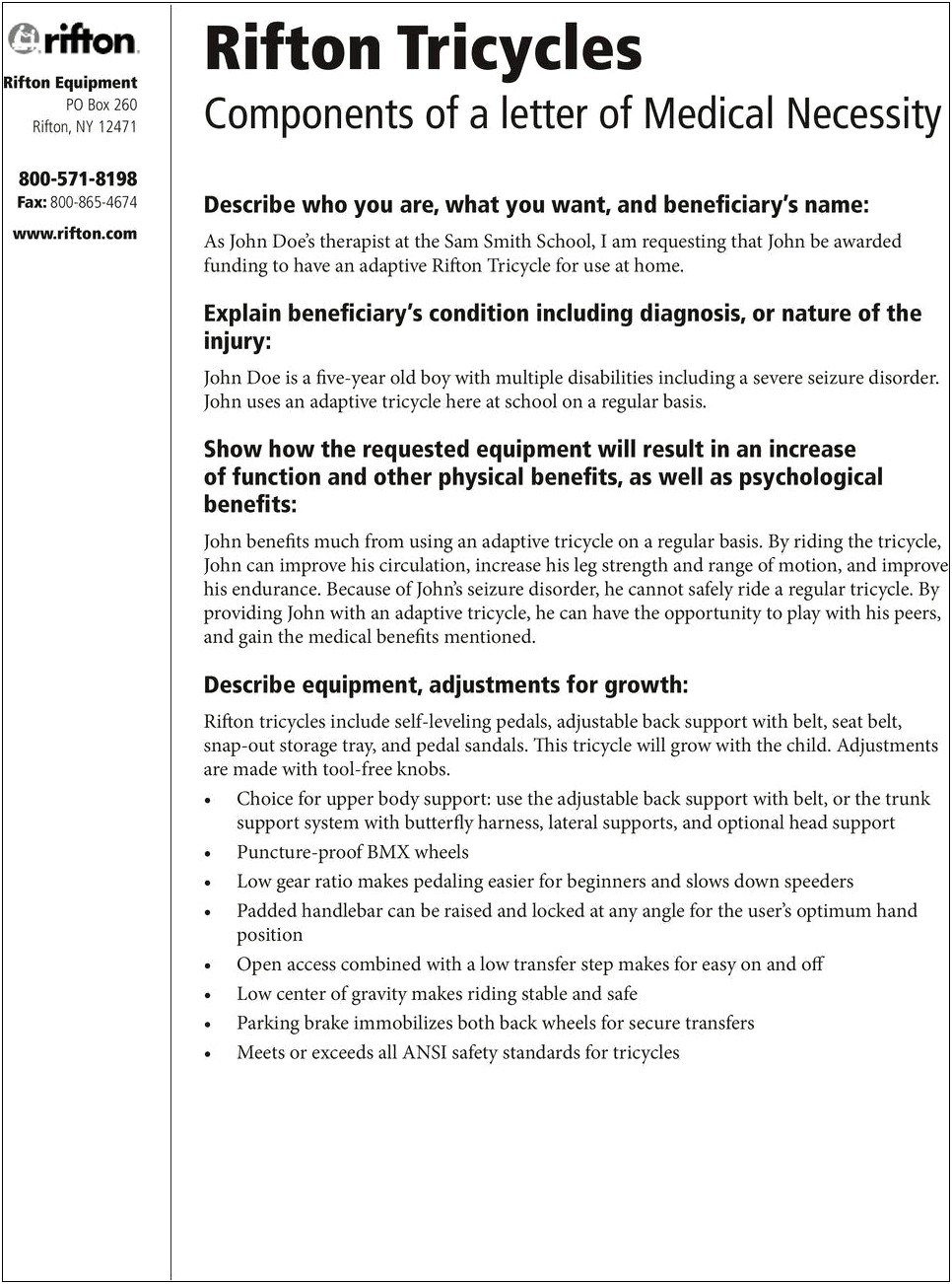 Letter Of Medical Necessity Template For Occupational Therapy