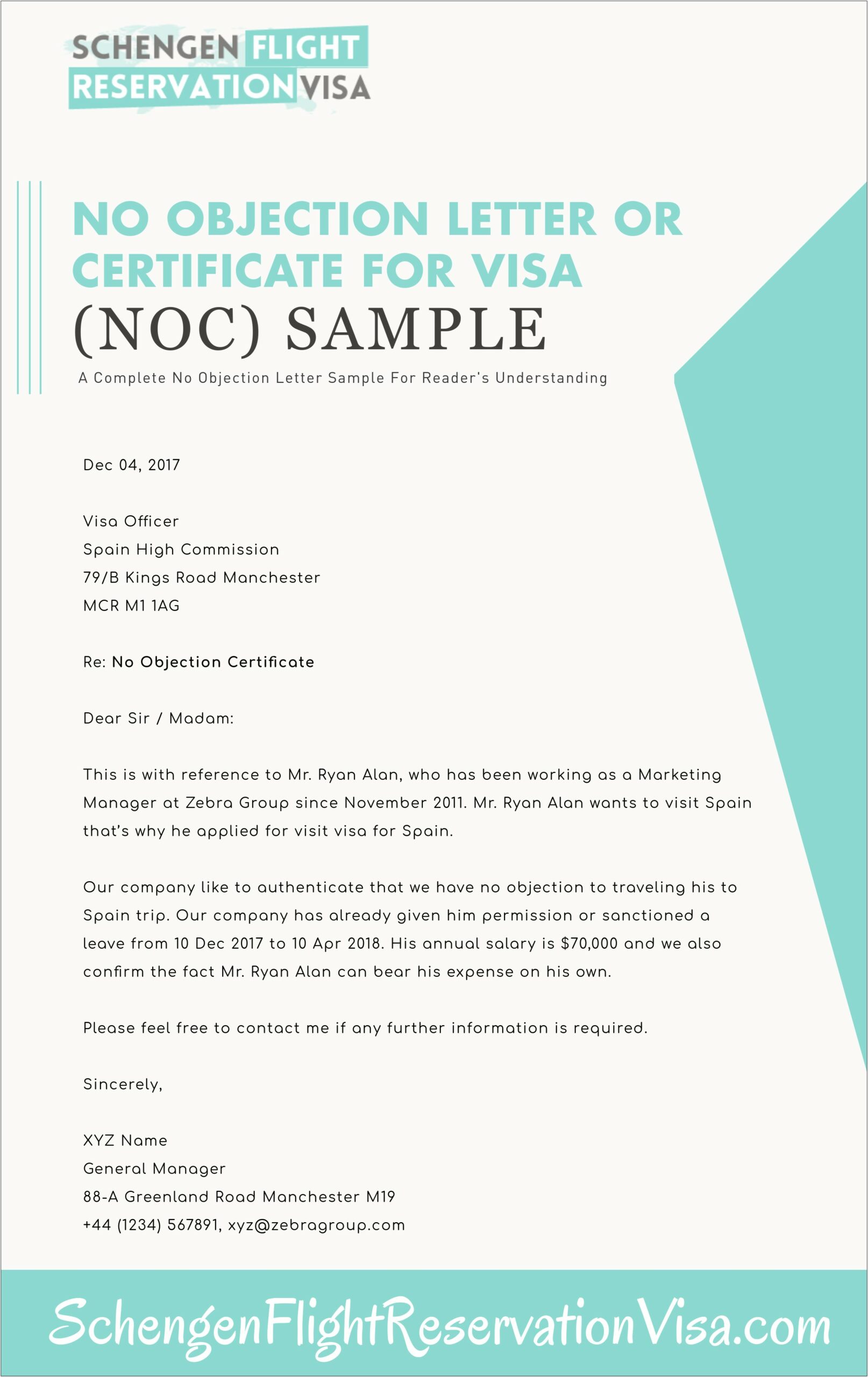 Letter Of No Objection Sba Template