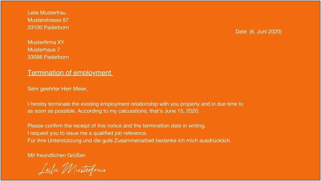 Letter Of Notice Template Of Getting Job