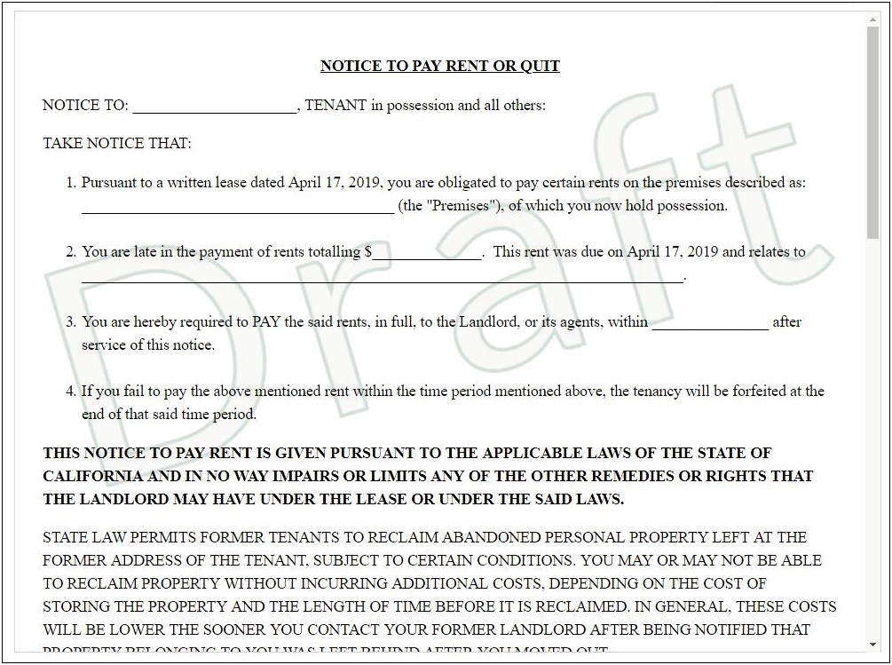 Letter Of Notice To Check The Property Template