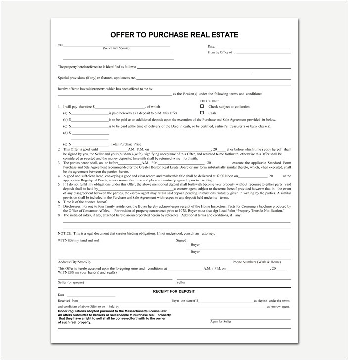 Letter Of Offer Real Estate Template Qld