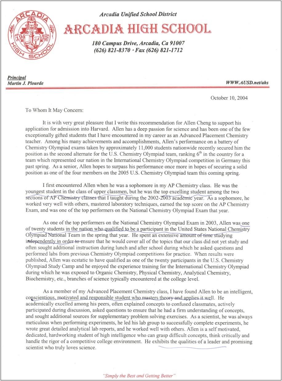 Letter Of Rec Graduate School Template