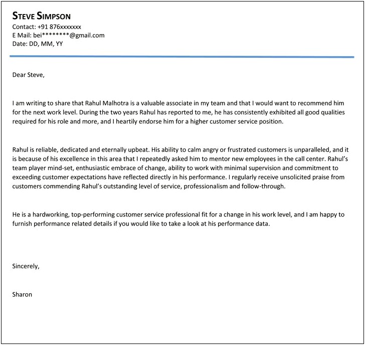 Letter Of Recommednation For Engineering Firm Template