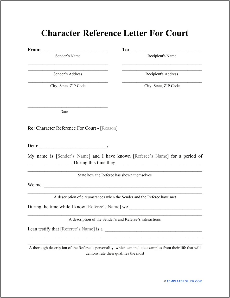 Letter Of Recommendation For Child Custody Templates
