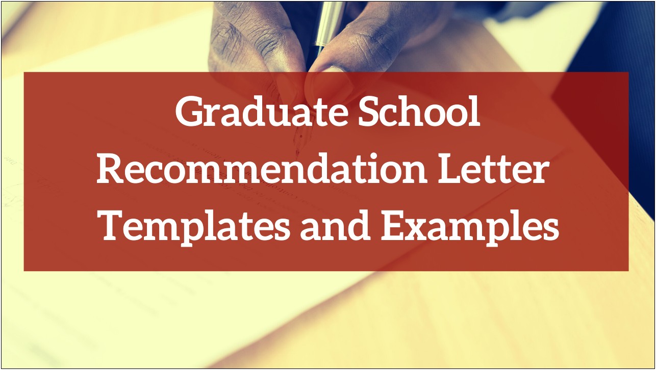 Letter Of Recommendation For Master's Template