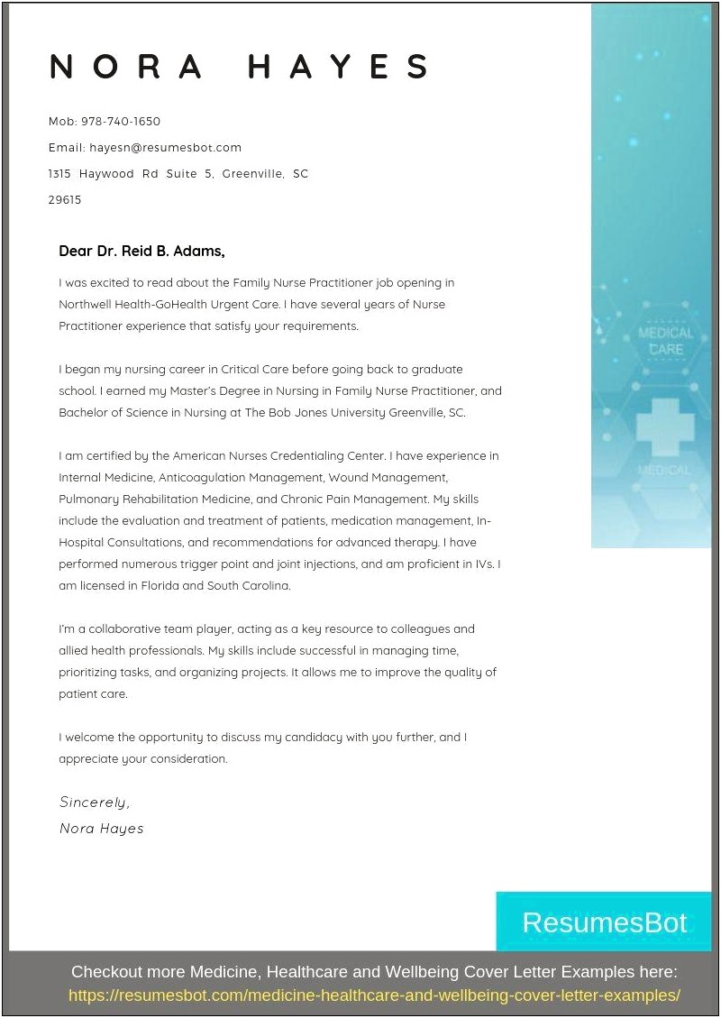 Letter Of Recommendation For Nursing School Template