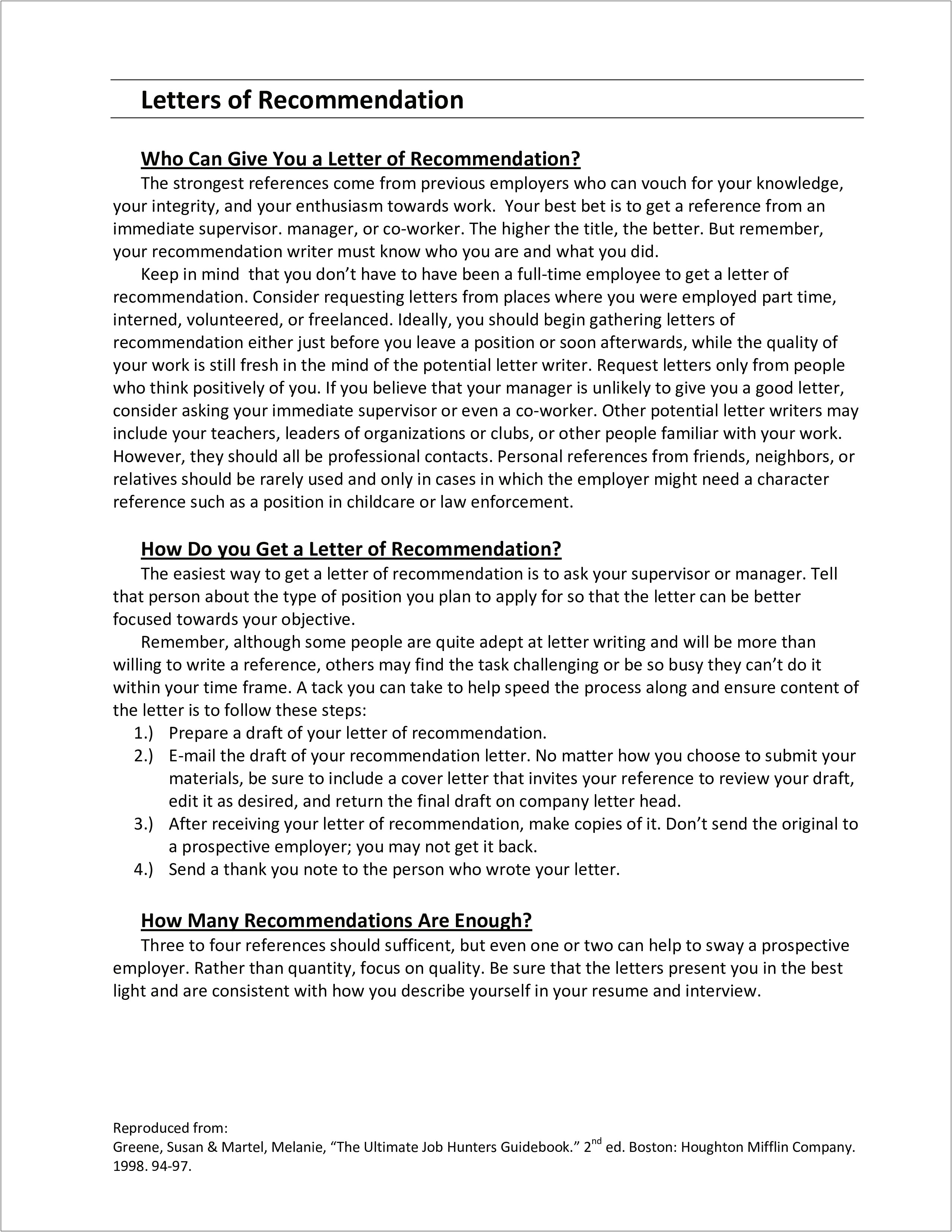 Letter Of Recommendation Former Employee Template