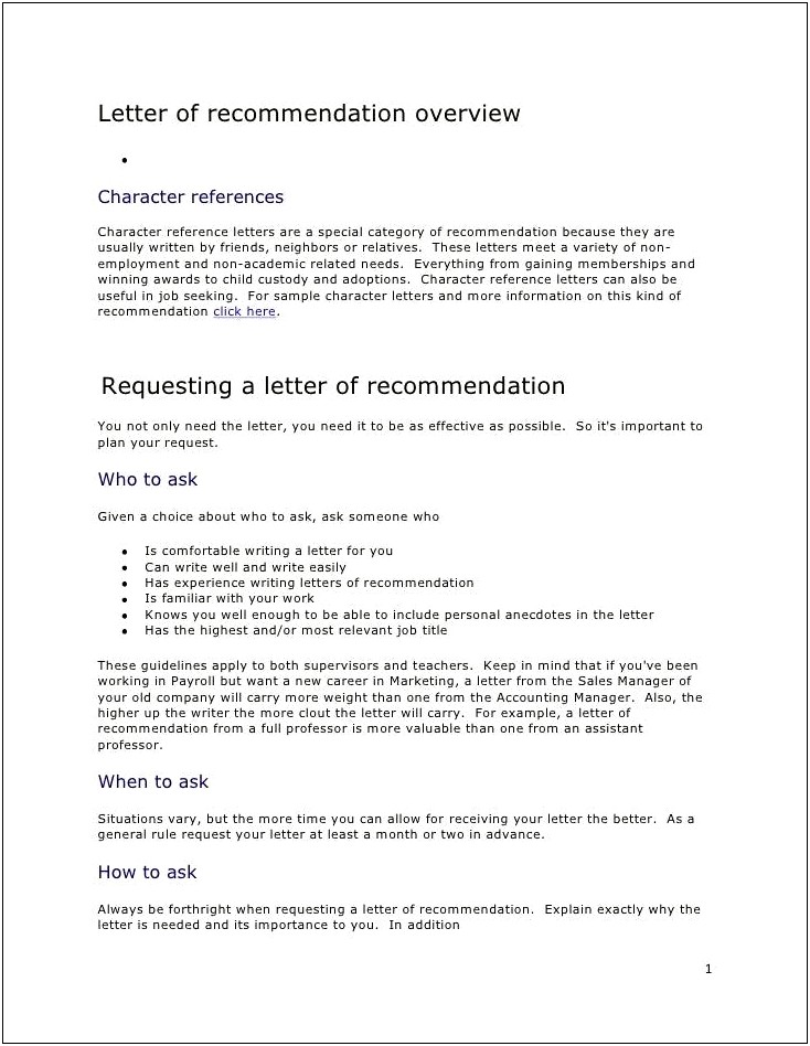 Letter Of Recommendation Request Template For Graduate School