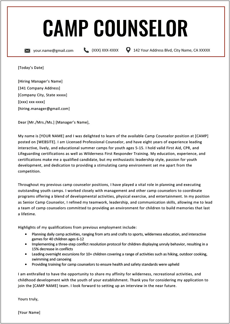 Letter Of Recommendation Template For Babysitter