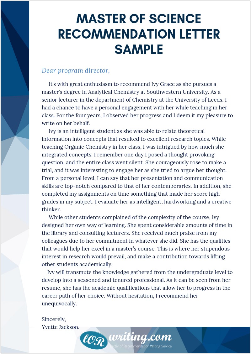 Letter Of Recommendation Template For Dental School